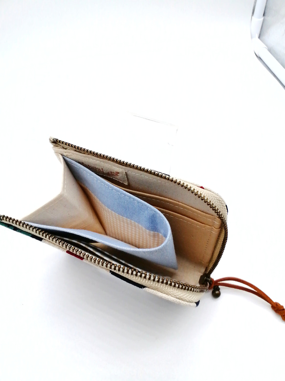 コンパクト財布　ミニ財布  コンパクトＬ字ファスナー財布     軽い財布 4枚目の画像