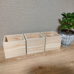 【箱猫屋】かわいい木箱・※3個セット※　外寸130×120×110（約3.5号サイズ)　 1枚目の画像