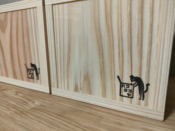 【箱猫屋】かわいい木箱・※3個セット※　外寸130×120×110（約3.5号サイズ)　 8枚目の画像