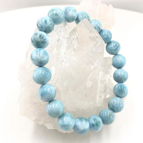 鑑別書付き】ラリマー9.5mm ブレスレット （No,113） ブレスレット