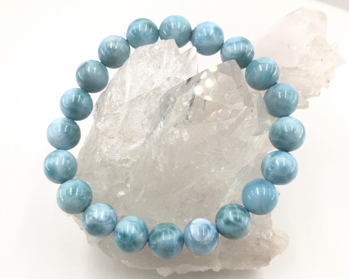 鑑別書付き】ラリマー9.5mm ブレスレット （No,113） ブレスレット