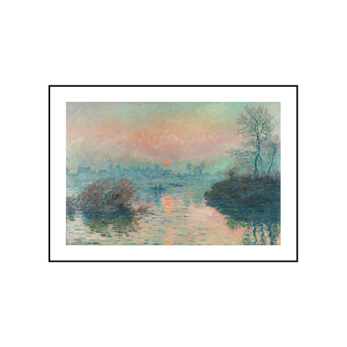 クロード・モネ、【ラバクールの日没】、希少豪華画集画、新品高級額・額装付 クロード・モネ、【ラバクールの日没】、希少豪華画集画、新品