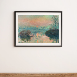 クロード モネ、ラヴァクールの日没 、風景画、ポスター、シンプルモダン、北欧スタイルに、玄関、リビング【M-0186】 7枚目の画像