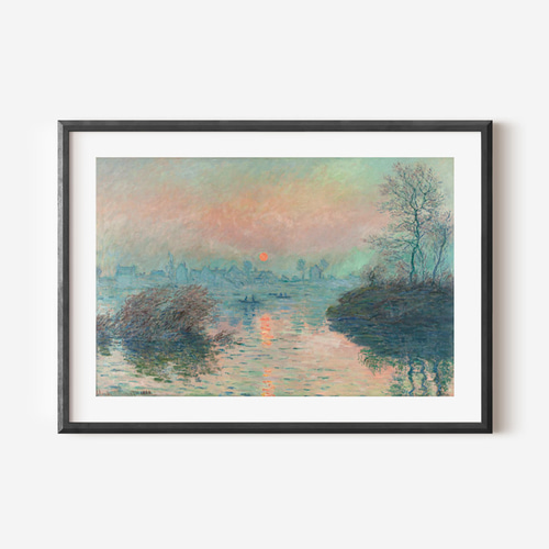 クロード・モネ、【ラバクールの日没】、希少豪華画集画、新品