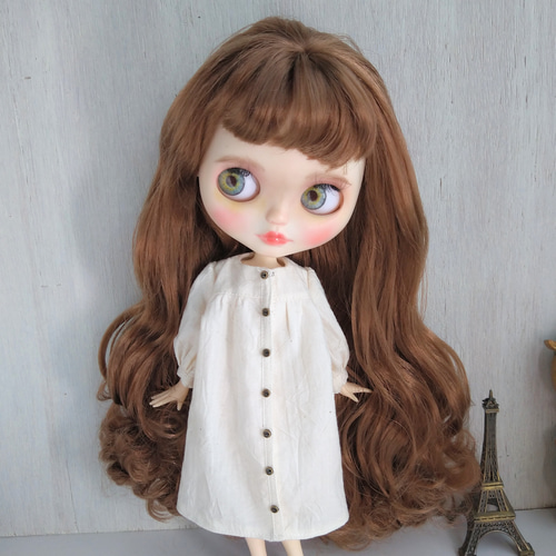 771※アイボリーのヨークワンピース※ブライスアウトフィット※1/6ドール 