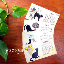 ２０２３年 卓上カレンダー　黒猫とメヘンディ 7枚目の画像