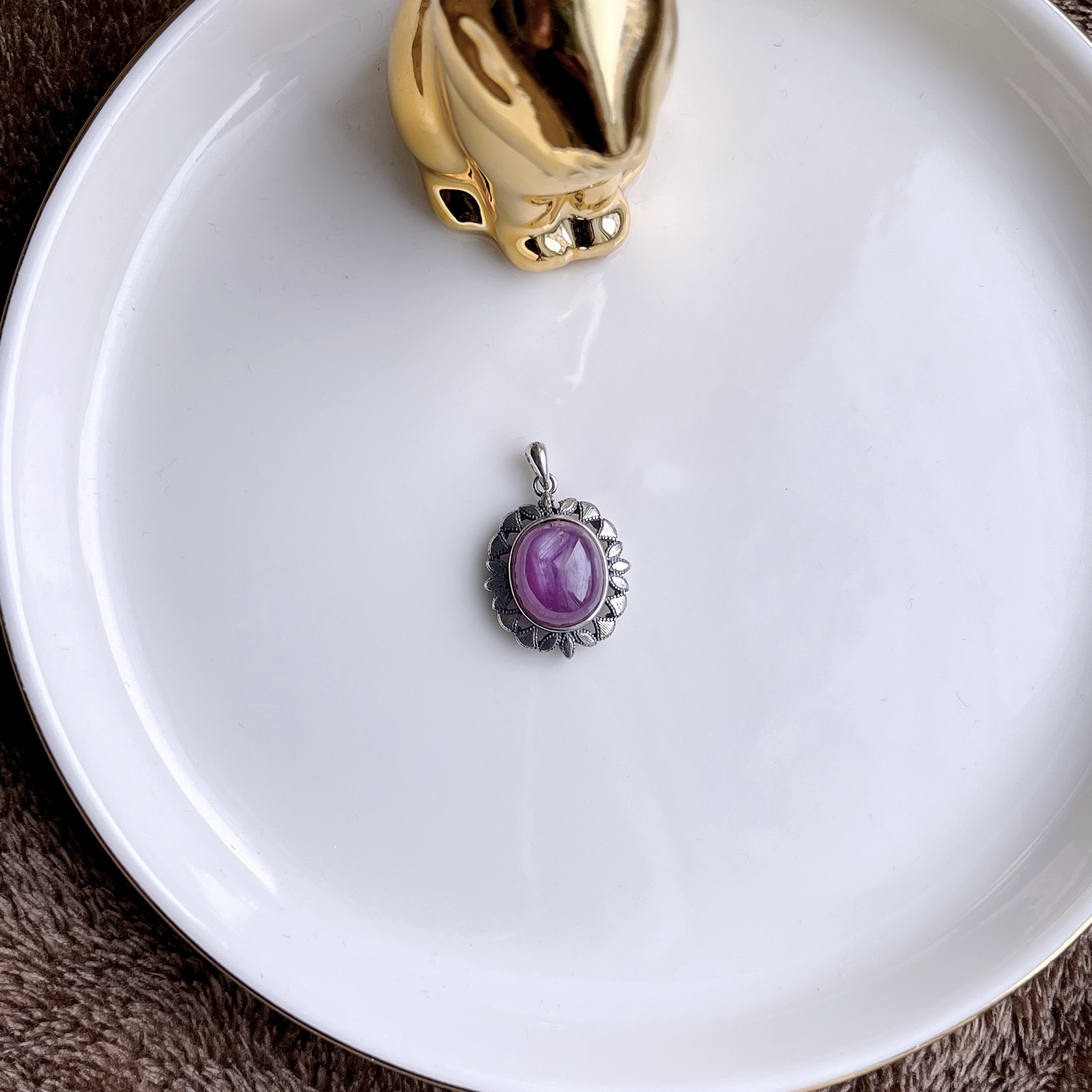 天然無処理　ルビー　ペンダントトップ　シルバーs925