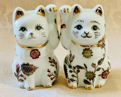 ボタニカル柄招き猫 その他インテリア雑貨 ran garden 通販