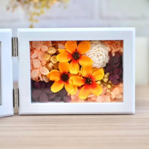 秋晴れコスモスのフォトフレーム 横長 フォトフレーム・写真立て