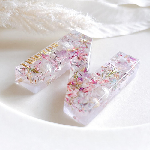 桔梗　イニシャルキーホルダー　16点　ハンドメイド　お花チャーム f7b173eaf16707a8f06a64699d288e