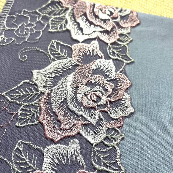 洗える刺繍半衿　ニュアンスカラーの薔薇【ラスト】 8枚目の画像