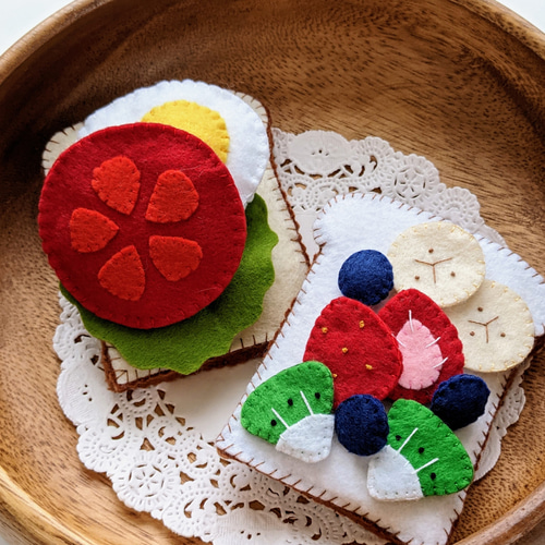 フェルトのおままごと ✿オープンサンド✿ おもちゃ・人形 Meria 通販