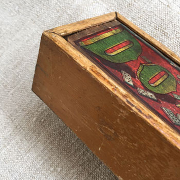 アンティークドミノ 古い木箱　domino　ジュエリーボックス カリグラフィ 暮らしの道具 升目 飾り棚 仕分けボックス 9枚目の画像