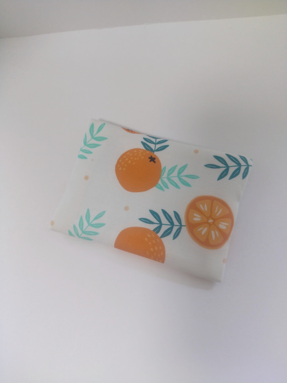 ミニポケットティッシュケース 裏地つき☆フレッシュオレンジ デコレクションズ 2枚目の画像