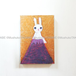 [rabbit on Mt. fuji] #原画 #絵画 #ミニアート 3枚目の画像