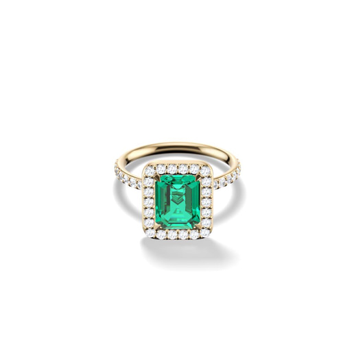 カクテルリング】ハロセット×バゲットカット×イエローゴールド ピアス 