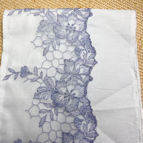 洗える刺繍半衿　きらりラベンダー【ラスト】 9枚目の画像