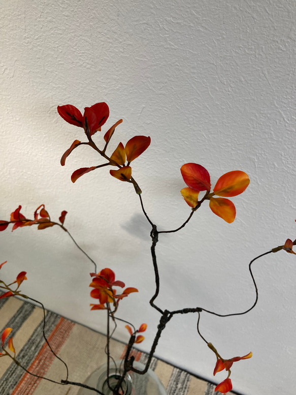 [送料込み] 紅葉　フェイクグリーン　造花　人工観葉植物　2本セット 3枚目の画像