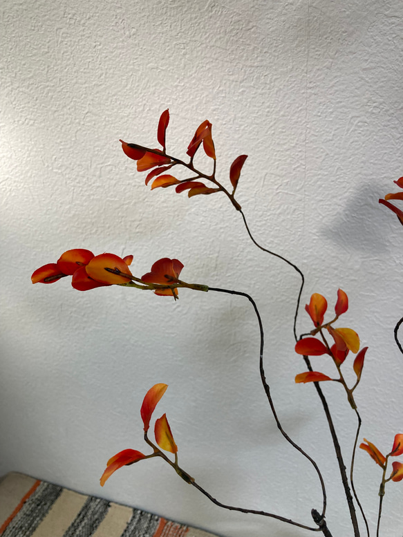 [送料込み] 紅葉　フェイクグリーン　造花　人工観葉植物　2本セット 5枚目の画像
