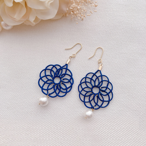 ☆❤️ 水引　パール　和装　洋装　ピアス　イヤリング　ハンドメイド 水引ピアス・イヤリング｜コットンパールで軽いつけ心地｜洋装にも和装