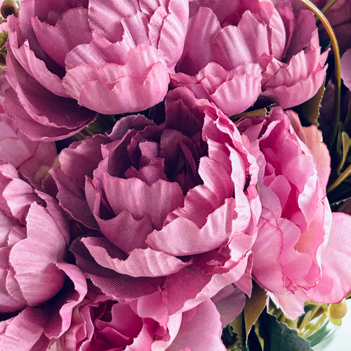 no115,小さめおしゃれな牡丹,アーティフィシャルフラワー,濃いピンク