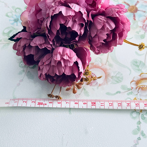 no115,小さめおしゃれな牡丹,アーティフィシャルフラワー,濃いピンク