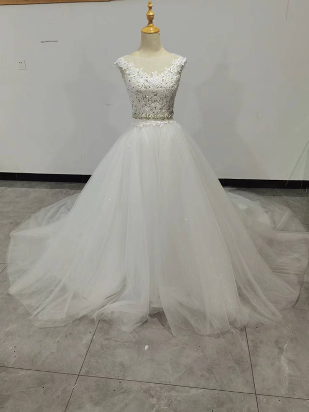 高品質！ オフホワイト ツーピース トレーン ボレロ チュールスカート 披露宴/拳式