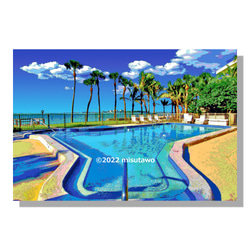 【選べる3枚組ポストカード】フロリダ サラソタのプール【作品No.413】 1枚目の画像