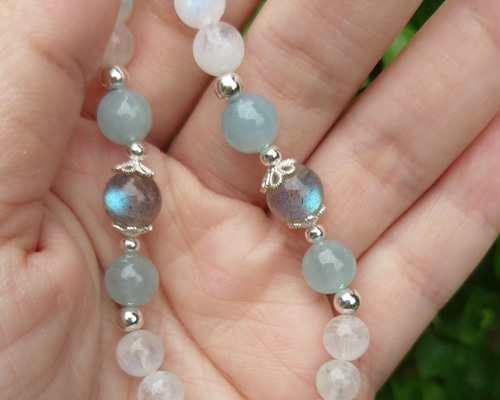 エンジェルストーン【ラブラドライト②】 ホワイトラブラドライト(レインボームーンストーン)（W.Lab-217