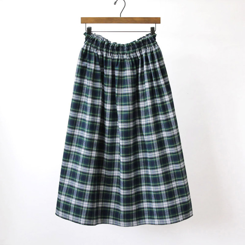 上品で大人な色合い タータンチェック ギャザースカート（ドレス