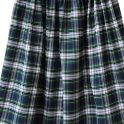 上品で大人な色合い タータンチェック ギャザースカート（グリーン）紺 × 緑 ポケット 6枚目の画像