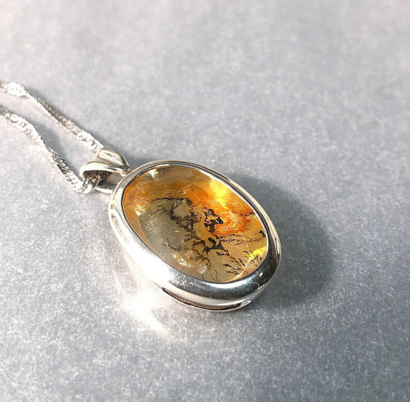 世界に1つ ✧ アートなデンドライトクォーツ silverネックレス ⑧ 