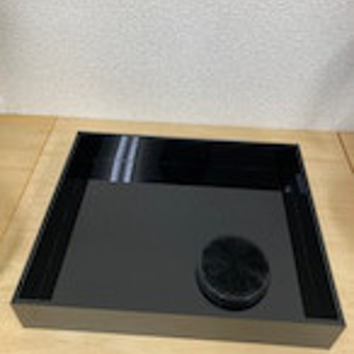 展示会使用済み ブラックアクリル板の水盤 スクエア ブラック 一輪挿し