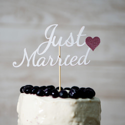 Just Married 3 ウェディング 結婚式 ケーキトッパー　（カラーアクリル変更可） 4枚目の画像