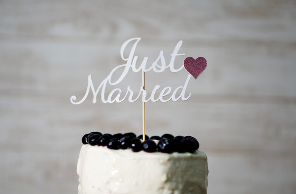 Just Married 3 ウェディング 結婚式 ケーキトッパー　（カラーアクリル変更可） 4枚目の画像