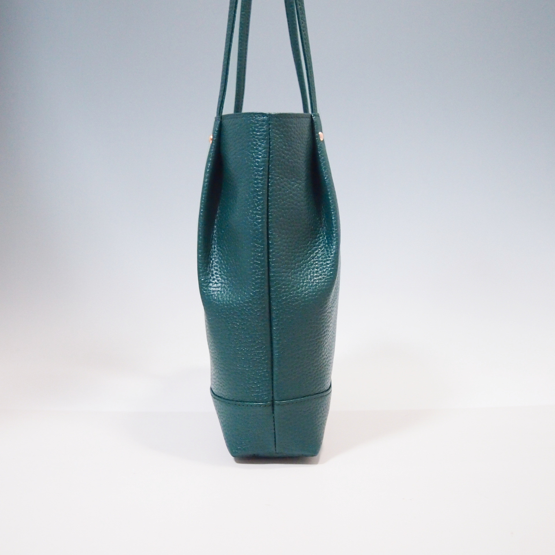 ★5,000円引き★本革★日本製★ミニ・トートバッグ★ブルーグリーン★スマホ・ポケット★肩掛け・手提げ可★タブレット