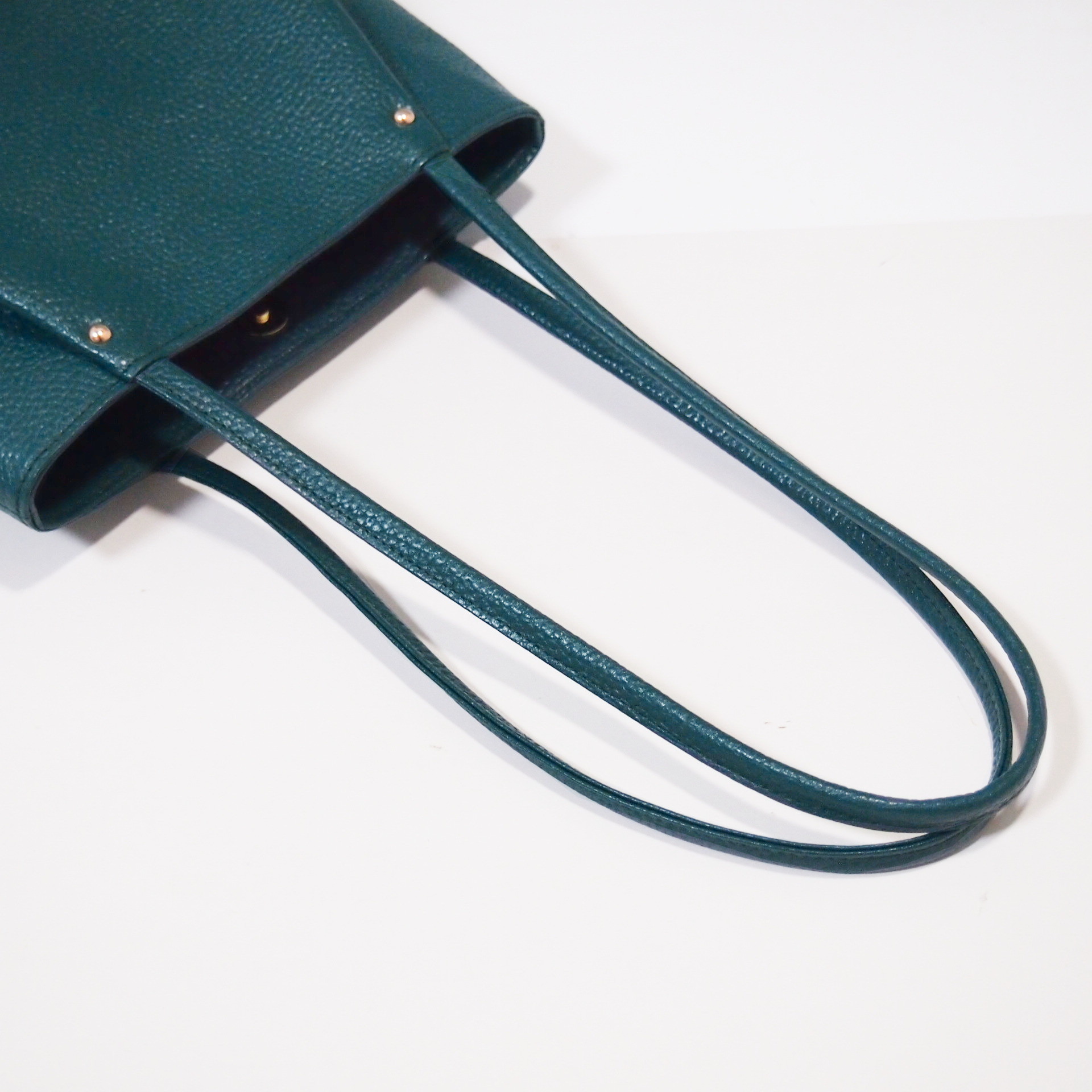 ★5,000円引き★本革★日本製★ミニ・トートバッグ★ブルーグリーン★スマホ・ポケット★肩掛け・手提げ可★タブレット