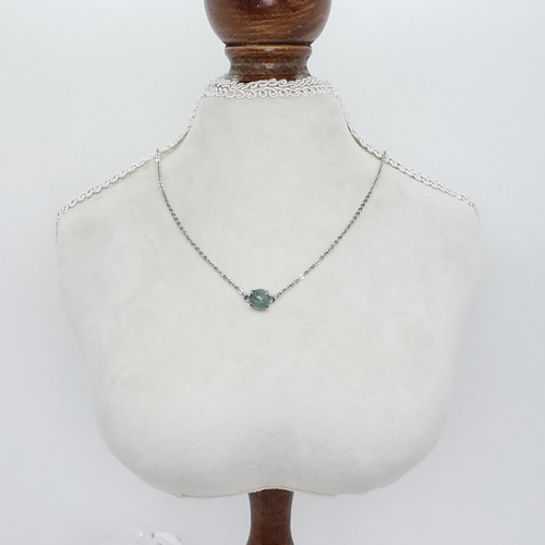 合成ブルーグリーングランディディエライト ペンダントトップハンドメイド 合成ブルーグリーングランディディエライト ペンダントトップ