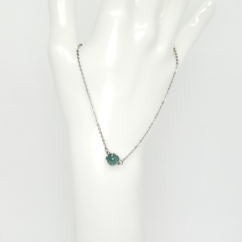 感謝価格 美しいブルーグリーン シルバーネックレス 希少石