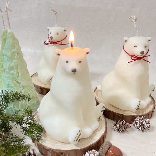 しろくまのキャンドル〉ろうそく インテリア ギフト プレゼント 北欧
