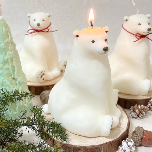 しろくまのキャンドル〉ろうそく インテリア ギフト プレゼント 北欧