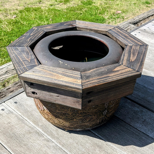 鉢おき　出品してる型枠で作りました 睡蓮鉢木枠カバー 40cmタイプ ハウス・小屋 武めだか 通販 14663157