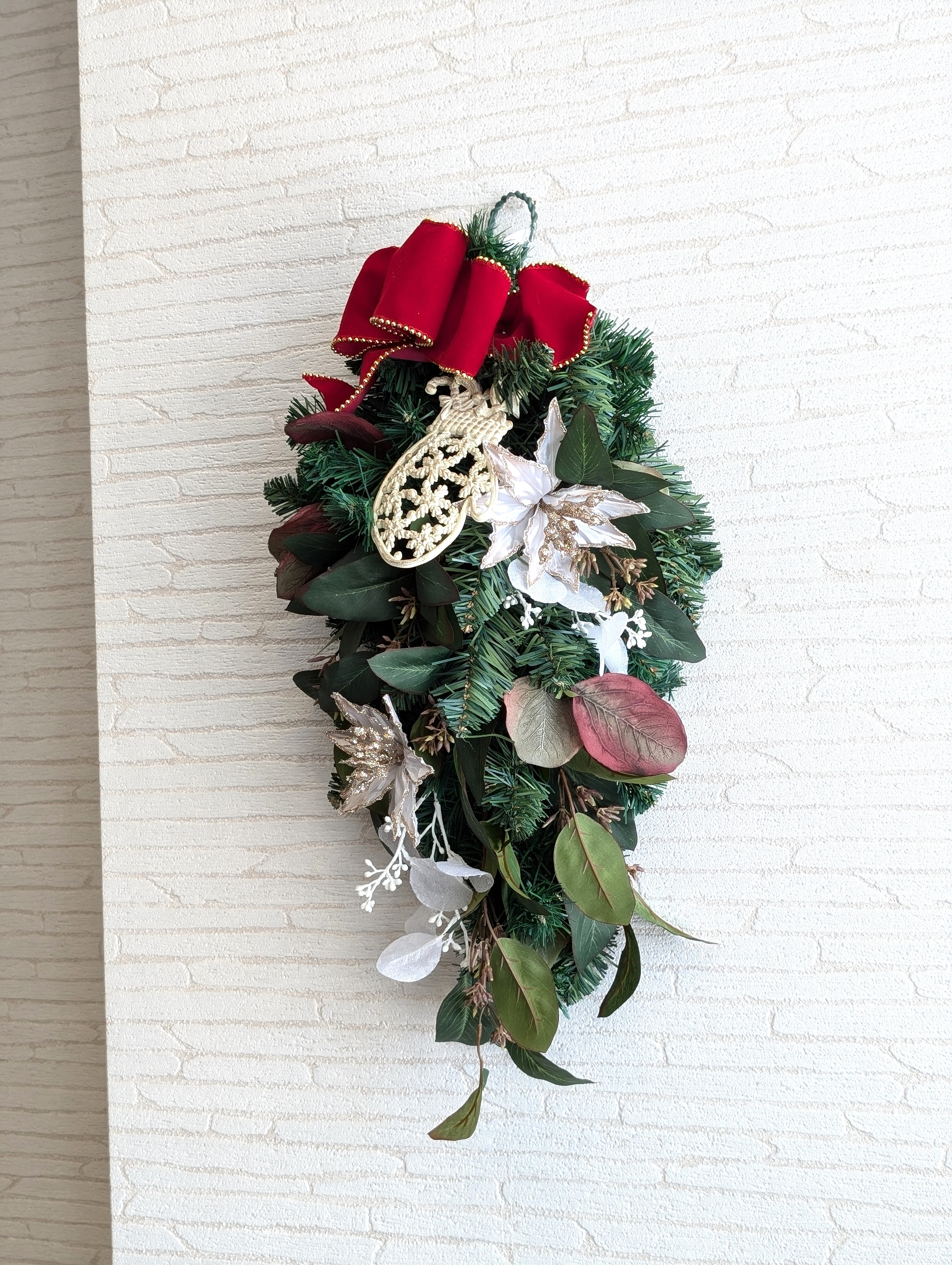 ずっときれい！毎年飾れる！超特大クリスマススワッグ　玄関　インテリア　プレゼント