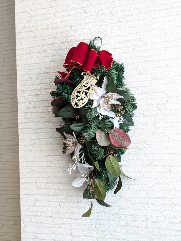 ずっときれい！毎年飾れる！超特大クリスマススワッグ 玄関 インテリア