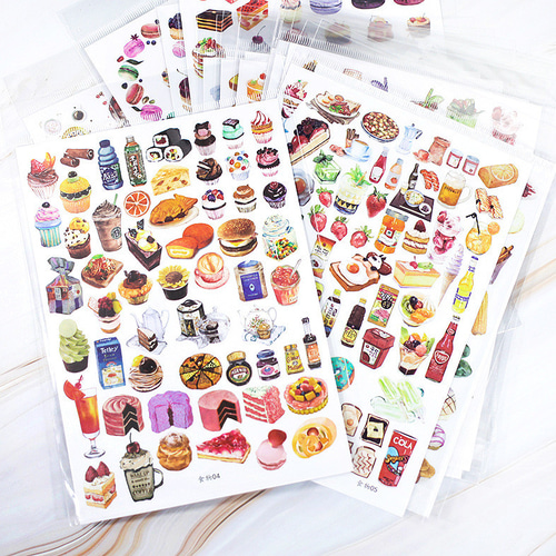 21シートフレークシール ノーカットタイプ 食べ物シール シール