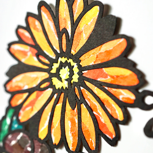 切り絵×ちぎり絵】 Welcome baby -10月- 誕生花とともに【オーダー手形