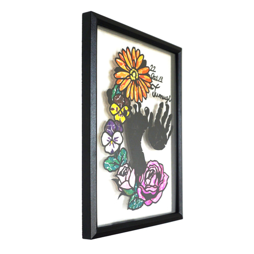 切り絵×ちぎり絵】 Welcome baby -10月- 誕生花とともに