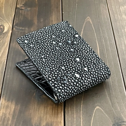 スタースティングレイ × クロコダイル マネークリップ ブラック 6枚目の画像