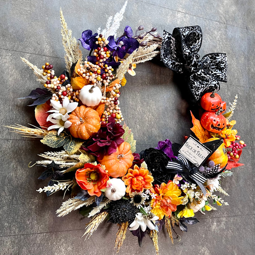 No.wreath-15476/ハロウィンリース22-(13) 45x43cm/アーティフィシャル