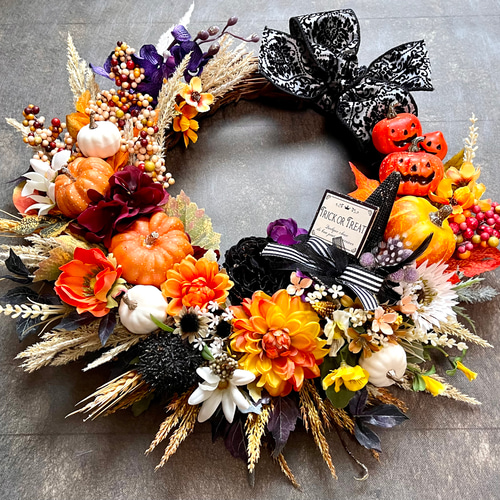 No.wreath-15476/ハロウィンリース22-(13) 45x43cm/アーティフィシャル